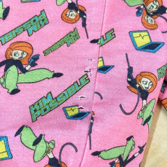GIRL'S KIM POSSIBLE PAJAMA PANTS Y2K 2000's GIRL'S SIZE 6/6X BOTTOMS FABRIC DIY - Picture 2 of 5